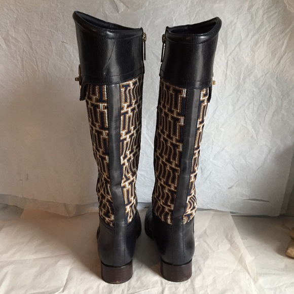 TORY BURCH SELMA NAVY BLUE KNEE BOOTS - Picture 3 of 8